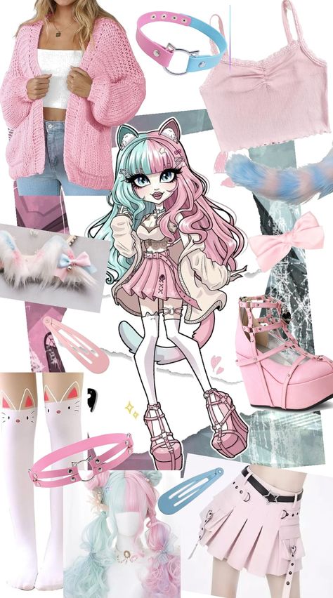 Pastel Kawaii Pink/Blue Outfit Pastel Blue And Pink Outfit, Pastel Pink And Blue Outfit, Blue Pink Outfit, Pink And Blue Outfits, Pink Blue Outfit, Blue And Pink Outfit, Pastel Kawaii, Blue Outfit, Kawaii Clothes