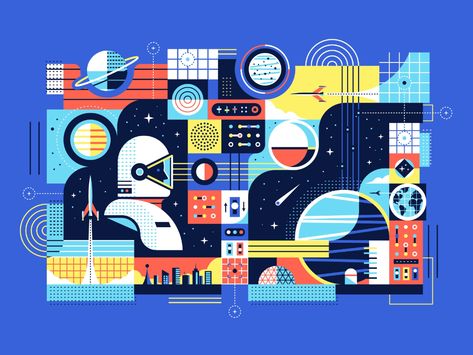 Abstract Illustration, Adobe Creative Cloud, Adobe Creative, Flat Illustration, 로고 디자인, Art Plastique, Graphic Illustration, Geometric Shapes, Digital Illustration