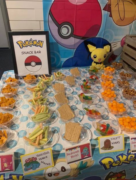 Pokemon Snack Bar, Pokemon Snacks Ideas, Pokémon Snacks, Pokemon Snacks, Dumbo Birthday Party, Buddha Birthday, Pokémon Birthday, Pokémon Party, Birthday Party Snacks