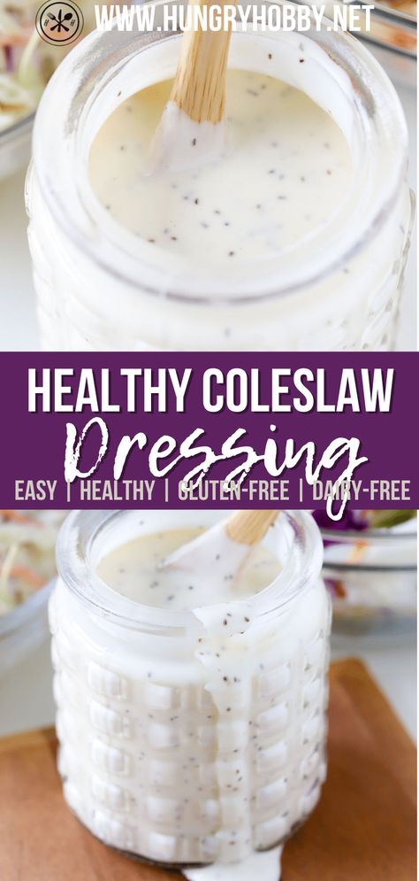 This creamy, healthy coleslaw dressing is tangy, and a little bit sweet but is significantly lighter, perfect for cabbage and carrots! Healthy Slaw Dressing, Dairy Free Coleslaw Dressing, Low Fat Coleslaw Dressing, Low Sodium Coleslaw Dressing, Coleslaw Dressing Healthy, Healthy Coleslaw Dressing, Healthy Slaw, Homemade Coleslaw Dressing, Creamy Coleslaw Dressing