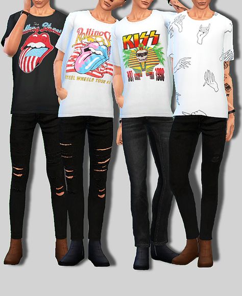 floydiansim | Harry T-Shirts 01 Sims 4 One Direction, Sims 4 Harry Styles Cc, One Direction Sims 4 Cc, Aesthetic Sims, Harry Styles Clothes, Vintage Band Shirts, Sims 4 Male Clothes, Cc Hair, Sims 4 Mm Cc