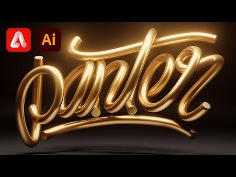 Gold Text Effect Photoshop, Typography Design Video, English Typography, Photoshop Tutorial Text, Illustrator Tips, Text Tutorial, Graphics Tutorial, Motion Graphics Tutorial, Adobe Tutorials