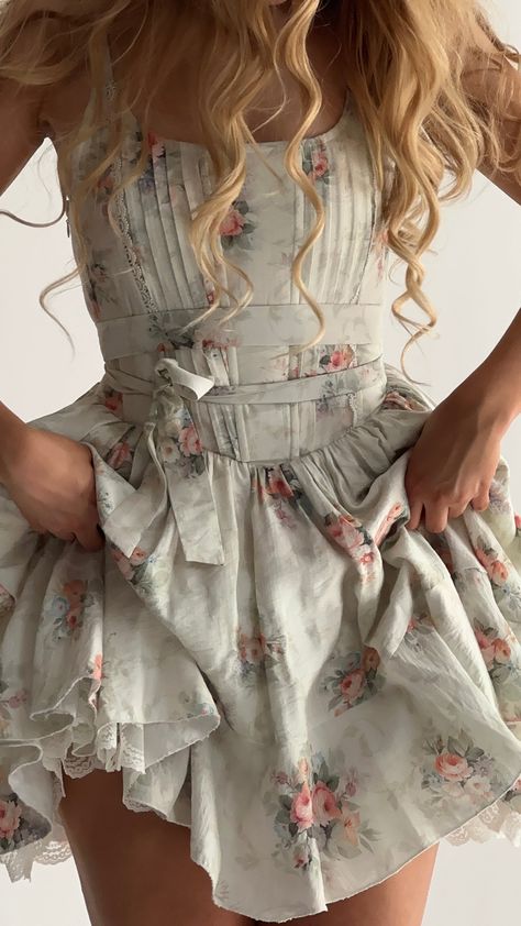 The Lola Dress – wildroseandsparrow Romantic Clothing Aesthetic, Floral Sundress Outfit, Sewed Dress, Girly Fashion Feminine, Pelo Ondulado Natural, Main Character Dress, Dress And Corset, Dresses Cottagecore, Venice Photos