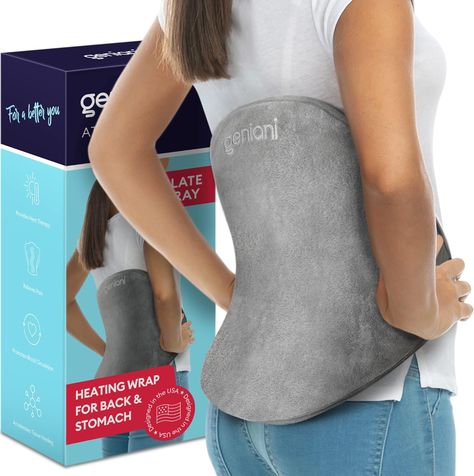 GENIANI XL Heating Pad for Back Pain Relief and Cramps Relief 15"x24", Auto Shut Off, Heating Pad for Lower Back and Stomach, Heater Pad Heating Pad For Cramps, Calf Cramps, Hot Water Bottles, College Supplies, Cramps Relief, Heating Pads, Lower Back Pain Relief, Heat Therapy, Lower Back Pain