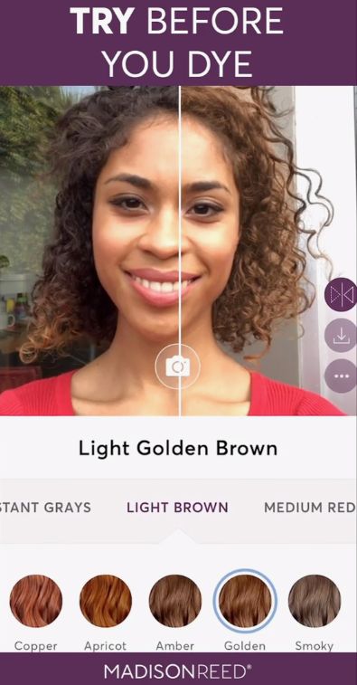 Try on your new hair color before you buy or dye! Use your smartphone camera to get a live preview of what you would look like after using any of our 50+ multi-tonal, artisan-crafted salon hair colors. Use the slider to go back and forth between your current and desired color. Madison Reed is cruelty-free, Leaping Bunny certified hair color with ingredients you can feel good about. Get the pampered salon experience in a box- delivered on your schedule. Try it now! #haircolor #hair #hairtips Red Box Dye On Brown Hair, Box Dye Hair Color Before And After, Try On Hair Color, Mushroom Blonde, Madison Reed Hair Color, Virtual Hairstyles, Salon Hair Color, Madison Reed, Mushroom Brown
