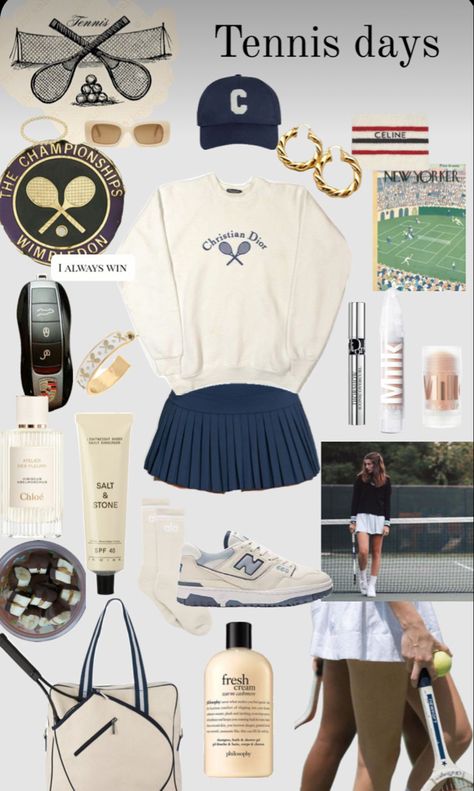 Tennis Girl Aesthetic Outfit, Matching Tennis Outfits, Tennis Vibes Aesthetic, Cute Tennis Outfit Aesthetic, Tennis Core Aesthetic Outfits, Tennis Women Outfit, Women Sports Aesthetic, Merideth Blake Outfits, Tennis Winter Outfit