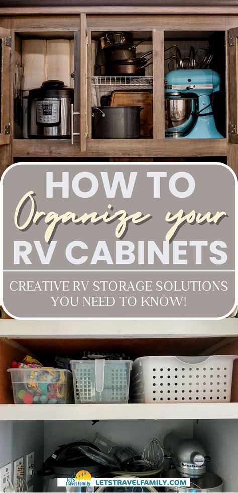 Kitchen Drawers Organization, Kitchen Storage Ideas Cabinet, Cabinets Storage Ideas, Rv Kitchen Organization, Drawers Organization, Rv Storage Organization, Cabinet Storage Ideas, Rv Storage Solutions, Rv Cabinets