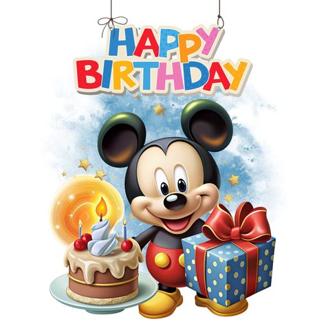 Mickey Themed Birthday, Miki Mouse, Mickey Mouse Clipart, 1st Birthday Wishes, Mickey Mouse Png, Birthday Party Clipart, Mouse Png, Clipart Birthday, Birthday Cartoon