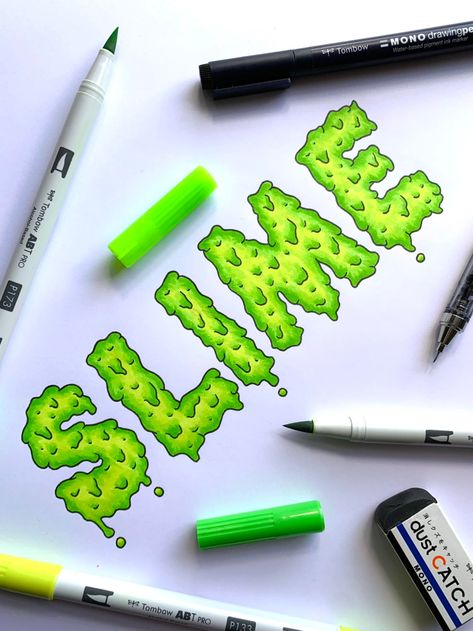 Slime Graffiti, Slime Typography, Trippy Lettering, Slime Letters, Draw Slime, Cool Letters To Draw, Trippy Letters, Drippy Letters, Easy Graffiti Art