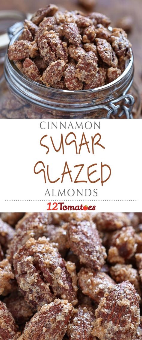 Cinnamon Glazed Almonds | We used to think we could only enjoy them at a fair or carnival, but that doesn’t have to be the case! #12tomatoes #recipe Cinnamon Sugar Glazed Almonds, Cinnamon Glazed Almonds, Almonds Recipe Snacks, Recipes Using Almonds, Glazed Almonds Recipe, Glazed Almonds, Cinnamon Sugar Almonds, Glazed Nuts, They Don't Care