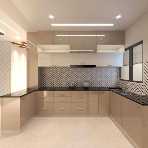 Kitchen, Storage Designs by Carpenter Amit Sharma, Delhi | Kolo Brown Kitchen Designs, Brown Laminate, Kitchen Modular, Kitchen Cupboard Designs, Laminate Kitchen, Laminate Colours, Beige Kitchen, Civil Engineer, Kitchen Wardrobe