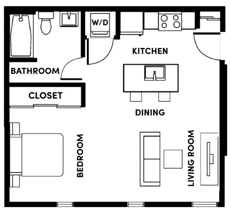 Studio Apartment Layout Floor Plans, Apartment Layout Floor Plans, Apartment Blueprints, Studio Apartment Plan, Appartement Design Studio, Efficiency Apartment, Small Apartment Floor Plans, Place Wallpaper, Studio Apartment Floor Plans