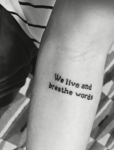 My Will Herondale Quote from Clockwork Prince. Typewriter tattoo. We live and breathe words ❤️ book tattoo. Forearm tattoo Book Quote Tattoos Classic, Will Herondale Tattoo, Shadowhunters Tattoo, Author Tattoo, Tattoo Ideas Book, Typewriter Tattoo, Father Daughter Tattoos, Henna Inspiration, Bookish Tattoos