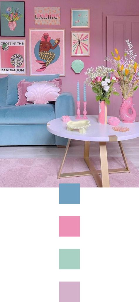 Décoration salon rose pastel #dream #decor #homedecor #decocuisine #rangement #rangementcuisine #inspirationdeco #homedecoration #homedecor #pastel #couleurpastel #light #lumiere #maison #architecture #interiordesign #rose #decorose #pinkdecoration Deco Pastel, Deco Rose, Beauty Room Decor, Deco Salon, Pastel Roses, Rose Bleu, Decoration Vintage, Bleu Pastel, Rose Pastel