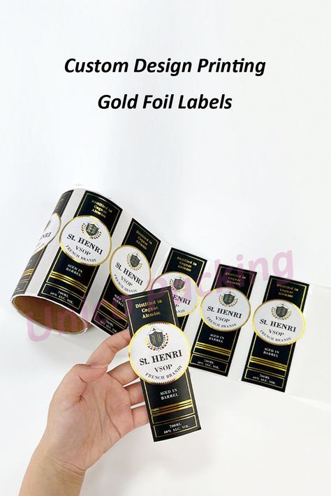 gold foil labels Beer Stickers, Custom Brand Design, Foil Label, Waterproof Labels, Label Stickers, Label Sticker, Classic Wardrobe Staples, Paper Material, Gold Labels