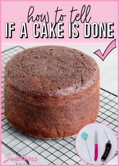 One of my favourite baking tips - how to tell if your cake is done. In a few simple steps, you will know for sure if your cake is cooked all the way through, and prevent undercooked cakes forever! Bonus tips for what to do with an undercooked cake, and how to fix an overbaked cake.