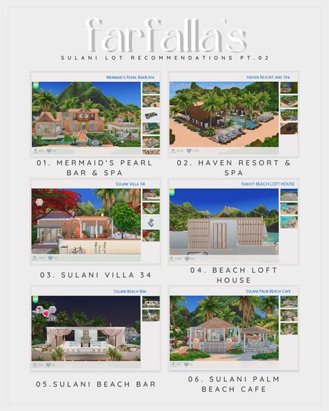 Sims 4 Aesthetic Build, Sims 4 Resort, Sims 4 Gallery Lots, Sims 4 Lots Cc, Sims 4 Sulani, Sims 4 Save File, Sims Gallery, French Townhouse, Beach Loft