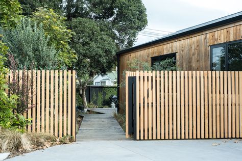 Urban Cabin, George And Willy, Mount Maunganui, Wooden Walkways, Progress Photos, Small Fireplace, Suburban House, Exterior Makeover, Salon Ideas