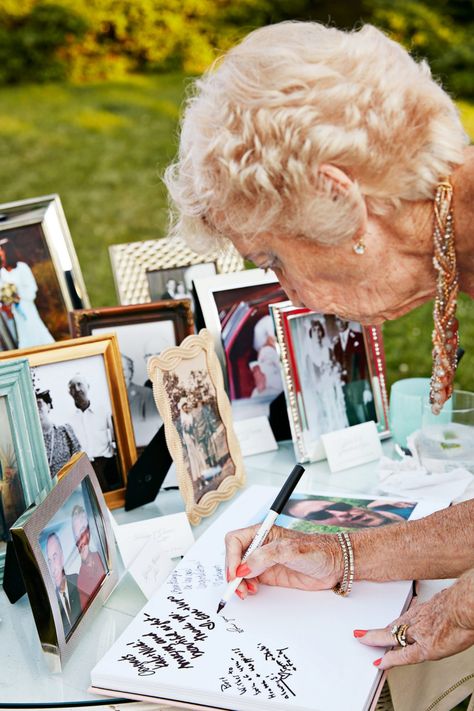 wedding grandmother signing guest book Photo Book Ideas, Photo Wedding Guest Book, Wedding Books, Foodie Wedding, Fisher Island, Custom Guest Book, Bridal Shower Photos, Wedding Photo Gallery, Groom And Groomsmen Attire