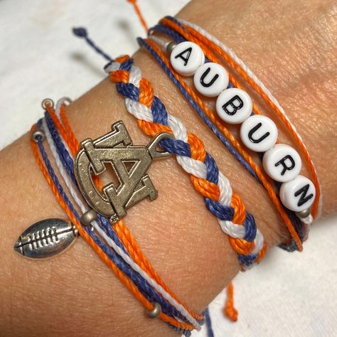 Auburn Logo, Auburn Basketball, Football Girl, Auburn Football, Track Meet, Auburn Tigers, Loom Bracelets, Stackable Bracelets, Custom Bracelets