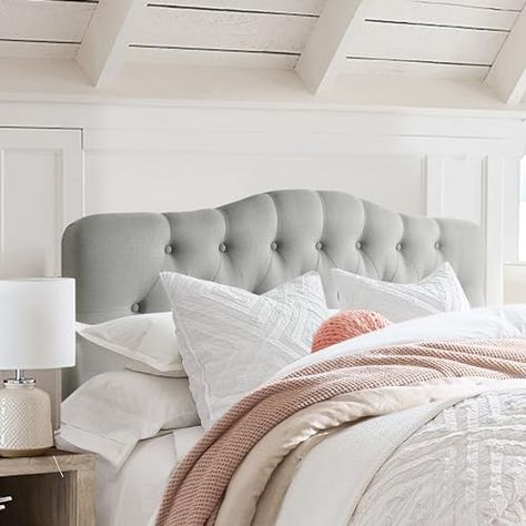 Gray Tufted Headboard Bedroom, Light Grey Headboard Bedroom, Gray Headboard Bedroom, Gray Tufted Headboard, Tufted Headboard Bedroom, Grey Headboard Bedroom, Luxury Upholstery, Headboard Bedroom, Austin House