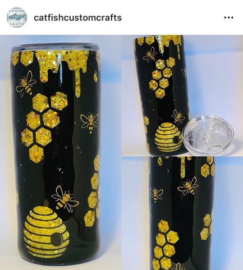 Honey Bee Tumbler Ideas, Bee Tumbler Ideas, Mason Jar Tumbler Ideas, Honey Bee Tumbler, Tumblers Epoxy, Bee Tumbler, Epoxy Pens, Tumbler Inspiration, Tumbler Cups Personalized