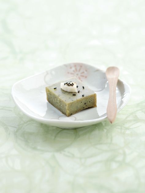 Sweet Potato Cake from Living Shojin Ryori by Danny Chu Shojin Ryori Recipe, Shojin Ryori, Cake Preparation, Japanese Sweet Potato, Sweet Potato Cake, Black Sesame Seeds, Japanese Sweet, Raw Sugar, Individual Servings