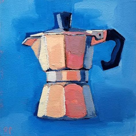 Rachel Petruccillo, Every Day Objects, Abstract Wall Painting, Pastel Artwork, Colorful Oil Painting, Coffee Illustration, Moka Pot, Still Life Oil Painting, Still Life Art