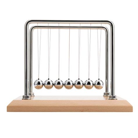 CERROPI 7 Balls Newton's Cradle - 11 Inch,Swing 50 Sec, 8mm Stainless Steel Frame, Nano-Tech String, Beech Base Pendulum Balls, Newtons Cradle, Newton's Cradle, Science Physics, Balance Ball, Perpetual Motion, Desk Toys, Metal Ball, Steel Bar