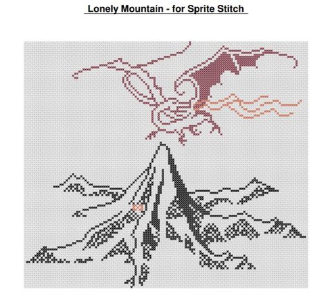 Tolkien Cross Stitch Pattern, Lotr Cross Stitch Patterns Free, Cross Stitch Lord Of The Rings, Lotr Cross Stitch Pattern, Lord Of The Rings Cross Stitch, Cross Stitch Trees, Lotr Crochet, Cross Stitch Map, The Lonely Mountain