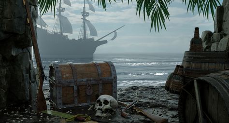 The story behind this ill-fated ship has led to an international battle over who rightfully owns its sunken treasure - and it's still waging. Party Photo Background, Pirate Party Decorations, Sea Pirates, Sunken Treasure, Treasure Beach, Pirate Island, Pirate Art, Sea Birthday Party, Historical Background