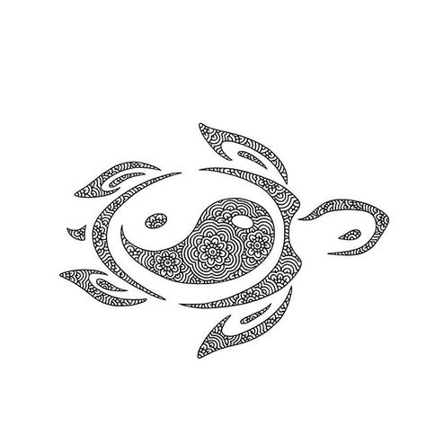 Instagram photo by @shaetahnee via ink361.com Spirit Sketch, Illustration Mandala, Mandala Mehndi, Ying Yang Tattoo, Spiritual Peace, Turtle Tattoo, Peace Art, Ying Yang, Yin Yang