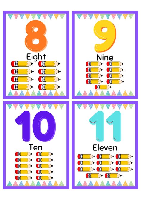 Number 0-20 Flashcard PDF Printable - WorksheetForKid Numbers Preschool Printables 1-20, Prek Games, Number Chart 1 20, Kindergarten Math Addition, Book Cover Page Design, Preschool Activities Printable, Number Flashcards, Pre Primary, School Board Decoration