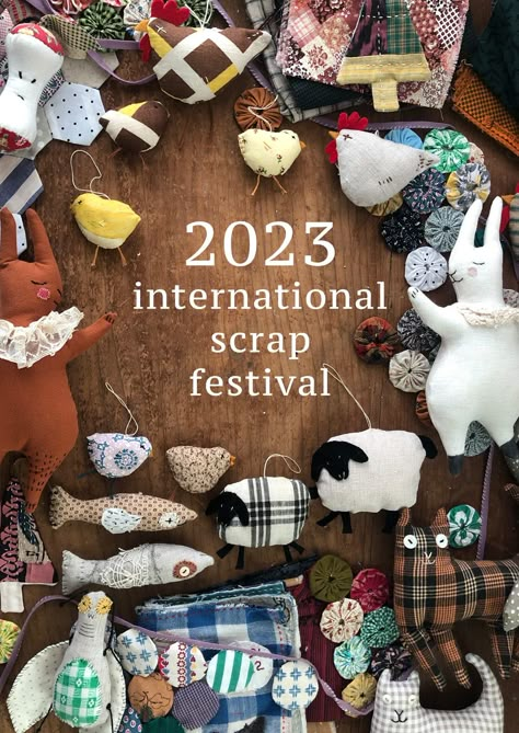 the 2023 international scrap festival : 8 ideas for your scraps – ann wood handmade Vintage Fabric Crafts Diy Projects, Fabric Scrap Busters, Ann Wood Handmade Sewing Patterns, Homespun Fabric Projects, Sewn Abstract Art, Small Fabric Doll Pattern, Lace Scraps Projects, Primitive Sewing Projects, Christmas Patchwork Ideas