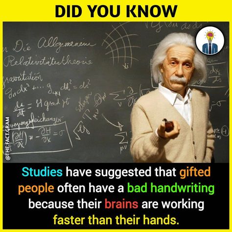 My teachers and administrators would tell my mom that I was gifted but I never truly  understood what that meant until many years later. Our brains are really a trip. Once we learn to type fast, we can't get our thoughts out fast enough. This quote is very true. Physcology Facts, Physiological Facts, Psychological Facts Interesting, Interesting Science Facts, Brain Facts, True Interesting Facts, Interesting Facts About World, Cool Science Facts, Amazing Science Facts