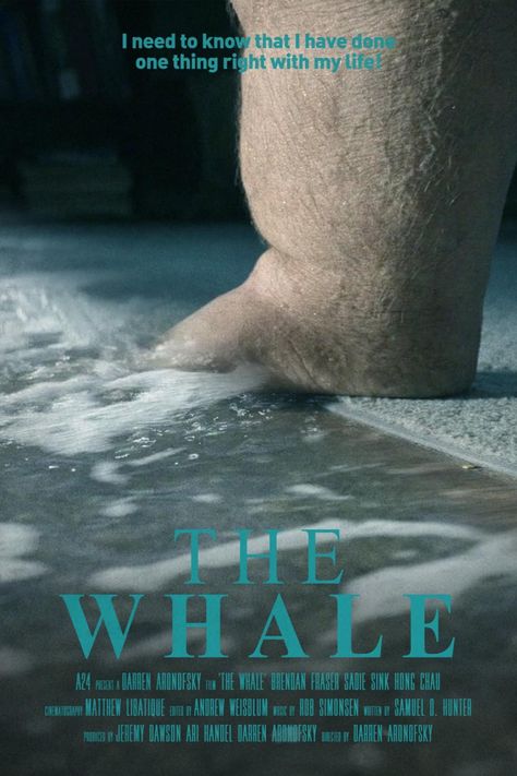 The Whale by Darren Aronofsky with Brendan Fraser, 2022. American drama movie poster art quote The Whale Movie Poster, The Whale Movie Quotes, A24 Wallpaper, Drama Movie Poster, The Whale Movie, Whale Movie, Darren Aronofsky, Film Posters Art, Brendan Fraser