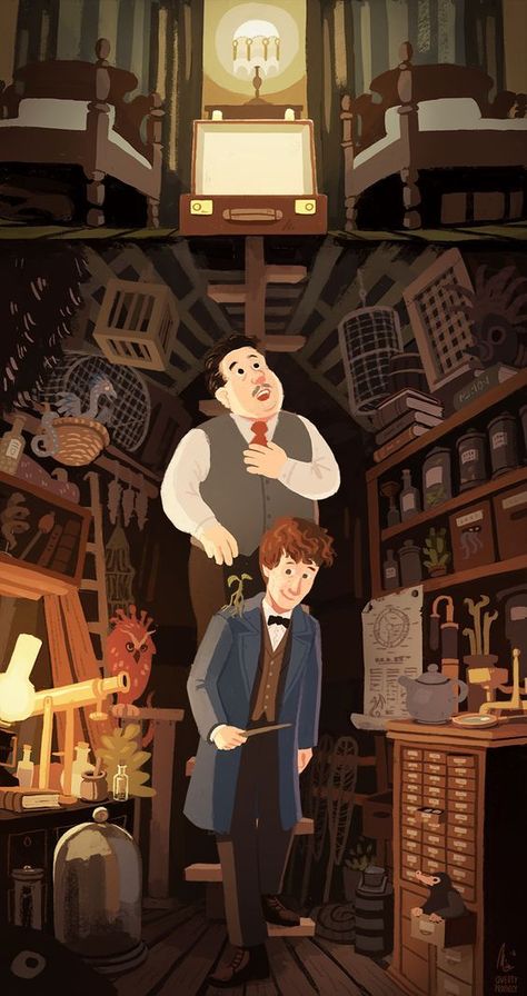 Love how this piece puts the suitcase in perspective. Plus... the friendship between Newt and Jacob is just precious. Fanart Harry Potter, Fantasic Beasts, Newt Scamander, Potter Art, Eddie Redmayne, Fantastic Beasts And Where, Harry Potter Wallpaper, Harry Potter Love, Wizarding World Of Harry Potter