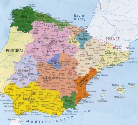 map of spain Spain History, City Outline, Acadia National Park Camping, World Map With Countries, Rioja Spain, Map Of Spain, Travel Infographic, Arizona Hiking, Northern Spain