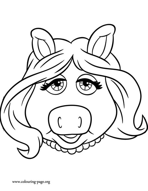 Have fun coloring the face of Miss Piggy from Muppets. Enjoy this amazing The Muppets movie coloring page, just print it! Muppets Party, Super Coloring Pages, Baby Coloring Pages, Kids Coloring Pages, Muppet Babies, The Muppet Show, The Muppets, Miss Piggy, Halloween Coloring Pages