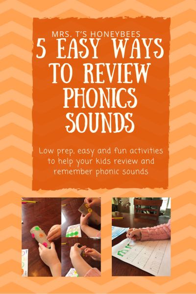 5 easy, low-prep, fun activities to help review phonics sounds. Ideal for preschool through kindergarten Phonics Activities Preschool, Activity For English, English Kindergarten, Sounding Out Words, Phonics Programs, Matching Activities, Phonics Sounds, Jolly Phonics, Phonics Reading