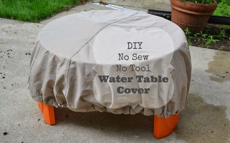 Water Table Makeover, Water Table Diy, Table Cover Diy, Kids Water Table, Diy Water Table, Country Patio, Outdoor Organization, Outside Play, Water Tables