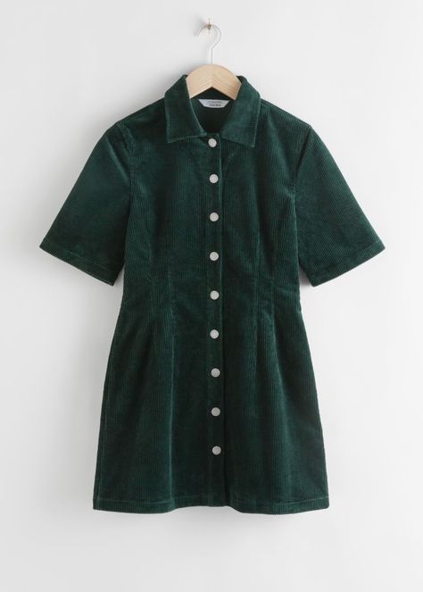 Button Up Mini Dress, Party Dresses Online, Mode Boho, Boho Mini Dress, Green Mini Dress, Corduroy Dress, Fashion Story, Pop Fashion, Perfect Dress