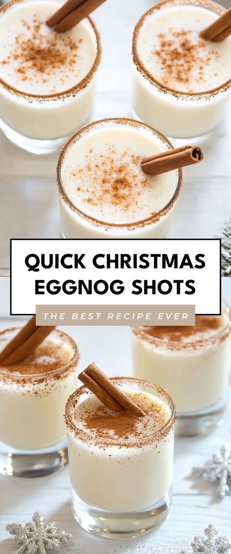 Image for Quick Christmas Eggnog Shots Eggnog Jello Shots, Egg Nog Shots Alcohol, Christmas Cookie Shots, New Year Shots Drink Recipes, Eggnog Shots, Shotcuterie Ideas, Holiday Shots Alcohol, Christmas Party Shots, Christmas Shooters