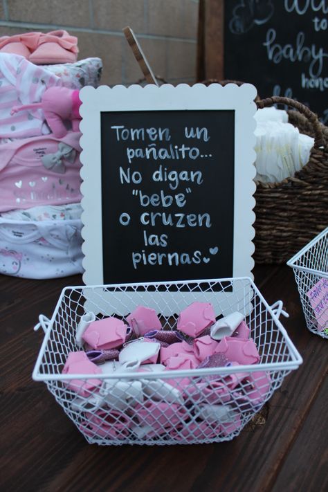 Spanish Baby Shower Games, Manualidades Para Baby Shower Ideas, Ideas Para Baby Shower De Nina Decoracion, Baby Shower Games Spanish, Ideas Para Baby Shower De Nina, Juegos Para Baby Shower Ideas, Baby Shower Español, Baby Shower Games In Spanish, Mexican Baby Shower Games