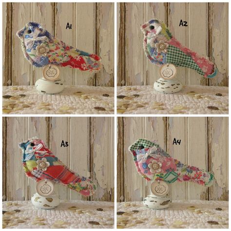 Decorating Bird Houses, Things To Make From Old Quilts, Repurpose Quilt, Old Quilts Repurposed Ideas, Quilted Birds, Repurposed Quilts, Goodwill Upcycle, Vintage Handkerchiefs Crafts, Quilt Crafts