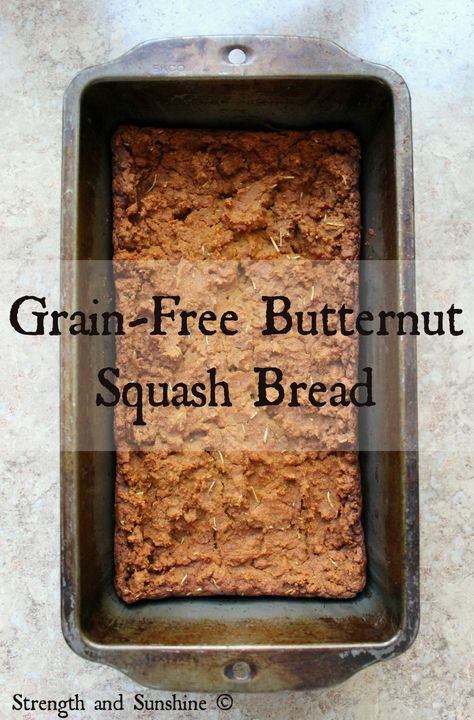 Grain-Free Butternut Squash Bread | Strength and Sunshine @RebeccaGF666 #grainfree #glutenfree #vegan #eggfree #dairyfree #bread #butternutsquash Grain Free Bread Recipe, Butternut Squash Bread, Vegan Thanksgiving Menu, Paleo Breakfast Easy, Squash Bread, Vegan Butternut Squash, Grain Free Bread, Aip Paleo Recipes, Gluten Free Recipes Bread