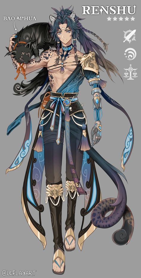 Liyue Oc, Turquoise Hair Color, Anime Eye Makeup, Multi Colored Hair, Art Outfits, Bear Character, Male Clothing, Honkai Impact 3rd, Concept Ideas