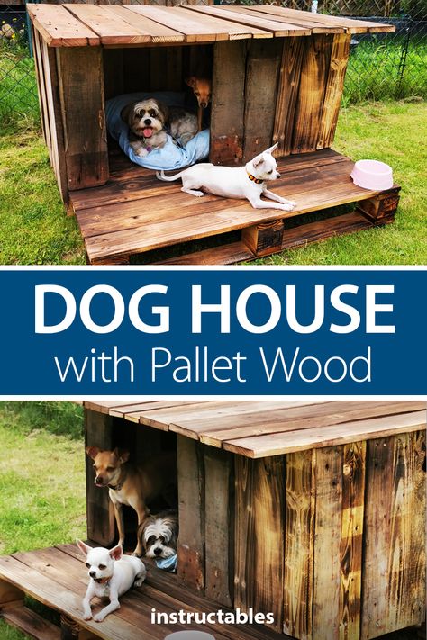 Build Dog House Outdoor, 2x4 Dog House Diy, Diy Dog House With Porch, Wood Dog House Outdoor, Wood Pallet Dog House, Dog House From Pallets Diy, Diy Easy Dog House, Diy Doghouse Outdoor Easy, Dog House Pallets Diy