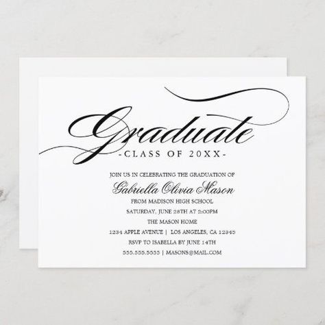 High School Graduation Invitations, Graduation Invites, Graduation Invitations High School, Graduation Party Invitations, High School Graduation, Graduation Announcements, School Graduation, Free Birthday Invitations, Free Birthday Invitation Templates