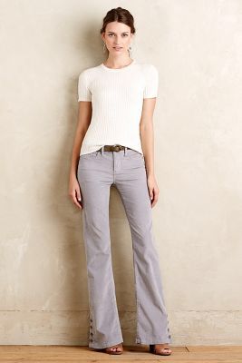 http://www.anthropologie.com/anthro/product/4122506686688.jsp?color=006&cm_mmc=userselection-_-product-_-share-_-4122506686688 Gray Corduroy Pants Outfit, White Corduroy Pants, Flare Corduroy Pants, Corduroy Flares, Corduroy Pants Outfit, Easy Outfits, Mommy Time, Teaching Style, Corduroy Jeans